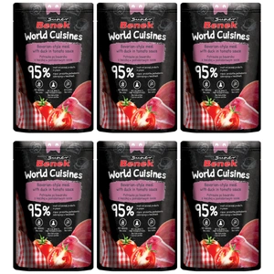 Super Benek World Cuisines visavertis maistas suaugusioms katėms. Bavariško stiliaus patiekalas su antiena pomidorų padaže 6x100g