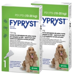 KRKA Fypryst Spot On lašai nuo blusų ir erkių šunims 10-20 kg 134 mg/1,34 ml 1 pipetė - 2vnt.