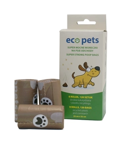 Eco Pets ekologiški maišeliai išmatoms 120 vnt. ( 8x15 vnt. )