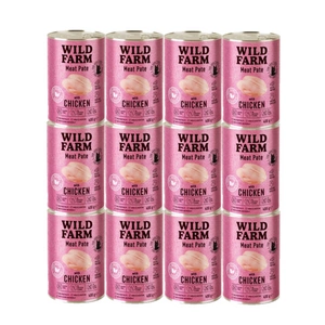 WILD FARM Paštetas su vištiena 12x400g - maistas katėms be glitimo
