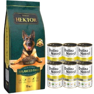 HEKTOR BALANCED Adult 15kg + Dolina Noteci PREMIUM su vištiena 6x400g