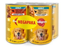 PEDIGREE Adult konservų dėžutė 4X400G - drėgnas šunų maistas drebučiuose (2x SU KIAUŠINIU, 2x SU PIENU)