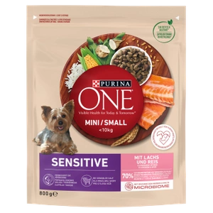 PURINA ONE Mini Delicate Lašiša, ryžiai - sausas maistas šunims - 800 g