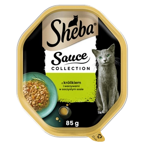 SHEBA® Sauce Speciale 22x85g su triušiena, antiena ir daržovėmis - drėgnas kačių maistas padaže