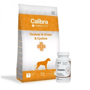 Calibra Veterinary Diets Dog Oxalate, Urine, Cystine 12 kg + LAB-V Oxalatic - Pagalba katėms, kai susidaro oksalatiniai akmenys 45 kapsulės