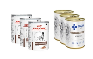 ROYAL CANIN Gastro Intestinal Low Fat LF22 3x410g skardinė + ENZO VET Žarnyno dieta šunims su ėriena 3x400g