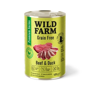 WILD FARM Premium Grain Free Beef and Duck 400g - kačių maistas be grūdų
