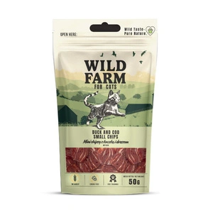 WILD FARM Ančių ir menkių traškučiai 50 g kačių skanėstai