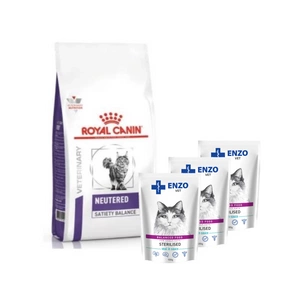ROYAL CANIN Neutered Satiety Balance 12kg + ENZO VET Sterilizuota su veršiena padaže 3x100g