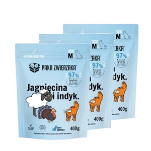 Paka Zwierzaka - Sausas ėdalas katėms su ėriena ir kalakutiena ''M'' 3x400g