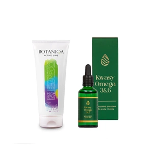 BOTANIQA Moisturizing & protection shampoo 250ml + LAB-V Omega 3 ir 6 riebalų rūgštys bendrai šunų ir kačių sveikatos, kailio ir odos būklei gerinti 100ml