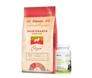 FITMIN Medium Maintenance 12kg + LAB-V Calm Support - streso ir elgesio sutrikimų simptomų palaikymas 45