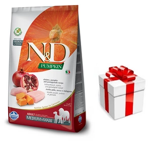 Farmina N&D Pumpkin Grain Free canine CHICKEN AND POMEGRANATE ADULT MEDIUM & MAXI 12kg + STAIGMENA ŠUNUI