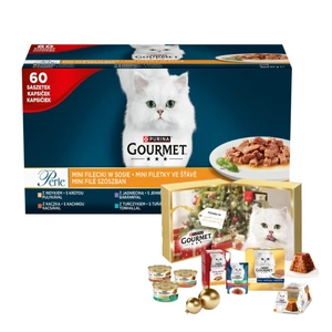 Purina Gourmet Perle Mini Filets in sauce Kačių maistas 60x85g + mega advento kalendorius nemokamai