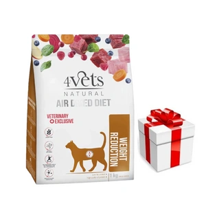 4Vets Natural Weight Reduction sausas ėdalas antsvorį turinčioms ir nutukusioms katėms 1 kg + Staigmena katei