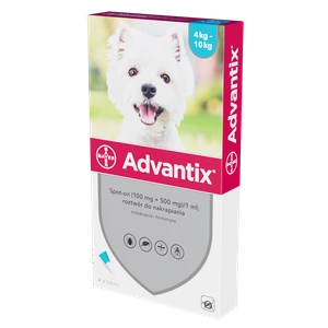 Advantix lašai nuo blusų ir erkių šunims  4-10kg (4 pipetės)