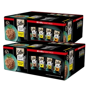 SHEBA paketėliai 160x85g Delicacy Paukštienos skonio - drėgnas kačių maistas, su želė, su antiena, su vištiena, su paukštiena, su kalakutiena