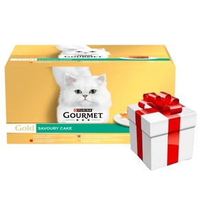 Purina Gourmet Gold kačių maistas Savoury Cake 48 x 85 g + Staigmena katei