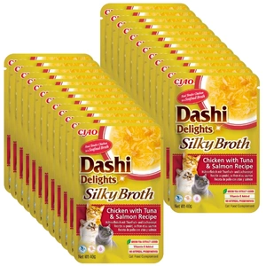 INABA Dashi Delights šilkinis sultinys su vištiena, tunu ir lašiša 24x40g