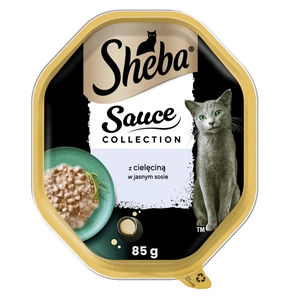 SHEBA Sauce Collection dėklas 85g - drėgnas visavertis maistas suaugusioms katėms, pjaustytas su veršiena, padaže