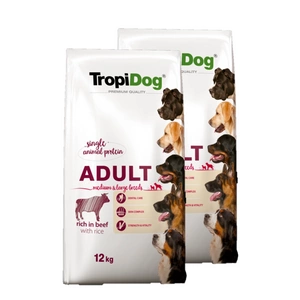 TROPIDOG Premium Adult medium & large breed jautiena su ryžiais 12kg