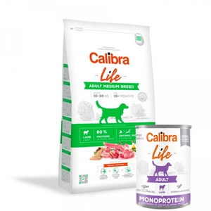 Calibra Dog Life Adult Medium Lamb 12 kg + CALIBRA Adult Lamb 400g