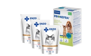 Virbac Pronefra 180ml + ENZO VET šlapalas su jautiena želė katėms 3x100g