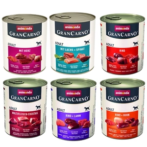 ANIMONDA Grancarno suaugusiems šunims skirtas maistas su įvairiais skoniais, 6x800 g