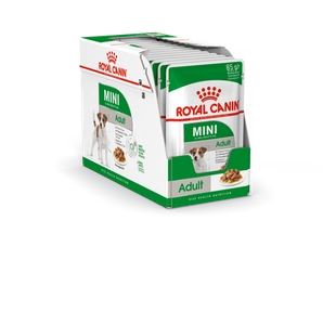 ROYAL CANIN Mini Adult 12x85g drėgno maisto padaže suaugusiems mažų veislių šunims