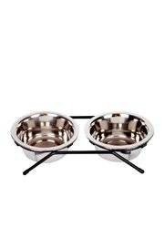 DINGO Maitinimo rinkinys - metalinis rėmas + 2 dubenėliai 0,35 l