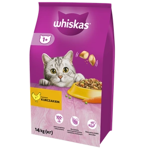 WHISKAS Adult 14kg - sausas kačių maistas su vištiena ir daržovėmis