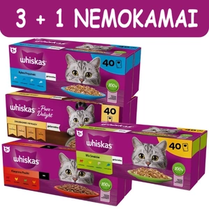 WHISKAS Suaugusiųjų krepšeliai 120x85g + 40x85g NEMOKAMAI