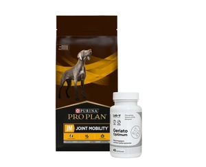 PURINA Veterinary PVD JM Joint Mobility 12kg + LAB-V Geriato Optimum - senjorų sveikata šunims ir katėms 45 kapsulės