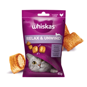 WHISKAS Relax & Relieve 45g skanėstas katėms, su vištiena