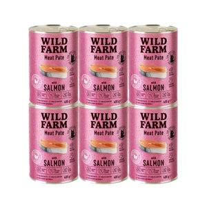 WILD FARM Paštetas su lašiša 6x400g - maistas katėms be glitimo