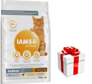 IAMS-Dry food for Vitality Indoor suaugusioms ir vyresnėms katėms, negyvenančioms namuose, vištiena 10kg + STAIGMENA KATEI