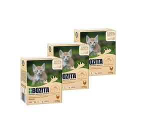 BOZITA - kačių maistas, mėsos kukuliai su padažu Kitten 3x370g