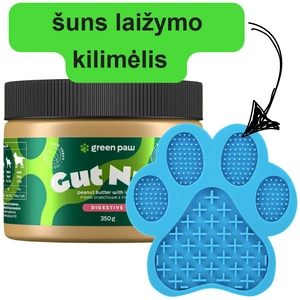 Green Paw Gut Nuts 350g - Žemės riešutų sviestas su inulinu šunims + kilimėlis šunims laižyti