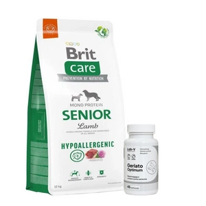 BRIT CARE Hypoallergenic Senior Lamb 12kg + LAB-V Geriato Optimum - senjorų sveikata šunims ir katėms 45 kapsul