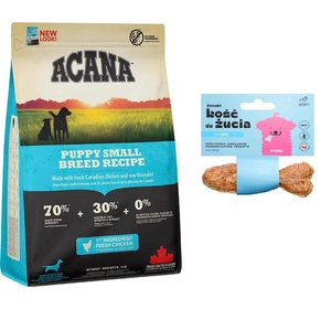 ACANA Heirtage Puppy Small Breed 2kg + Šuniuko kramtomasis kaulas, 10 cm