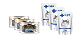 PURINA Veterinary PVD NF Renal Function Cat 3x195g skardinė + ENZO VET Renal su jautiena želė katėms 3x100g