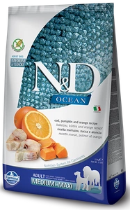 FARMINA N&amp;D Ocean canine COD, PUMPKIN &amp; ORANGE ADULT MEDIUM &amp; MAXI 12kg