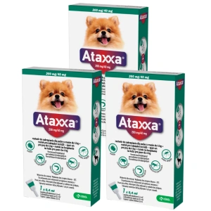 3x KRKA Ataxxa 200 mg/40 mg lašai šunims, sveriantiems iki 4 kg