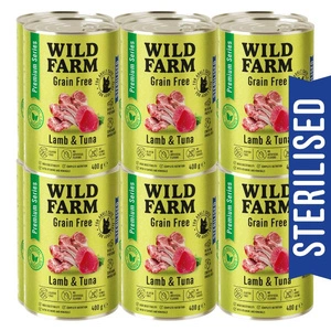 WILD FARM Premium Grain Free Lamb and Tuna 12x400g - sterilizuotų kačių ėdalas be grūdų