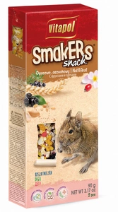 VITAPOL "Smakers" Kieti skanėstai graužikams kolbų pavidalu su džiovintais vaisiais ir riešutais 2 vnt.