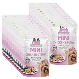 Brit Care Mini vištienos ir tuno filė su padažu 24x85g