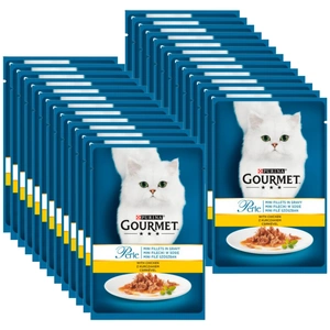 Purina Gourmet Perle kačių maistas mini filė padaže su vištiena 26x85 g