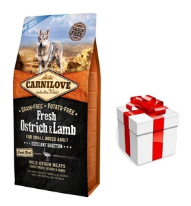 Carnilove Fresh Ostrich Lamb Adult 6 kg + Staigmena Šunui