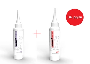 WOW! DOGS akių priežiūros losjonas 125 ml + WOW! DOGS Ausų priežiūros losjonas 125 ml  3% PIGIAU
