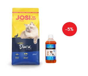 JOSERA JosiCat Crispy Duck 10 kg + LAB V Lašišų aliejus šunims ir katėms 500ml